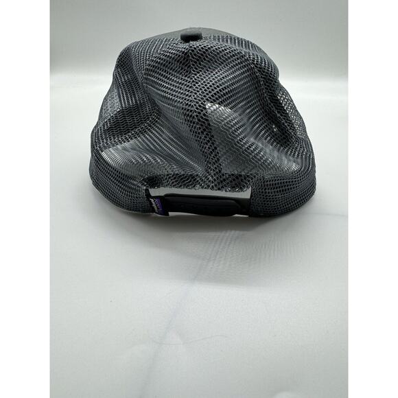 Patagonia Gray P-6 Logo Trucker Hat Mesh Snap Back Organic Cotton Hat Cap OSFM - Picture 6 of 9